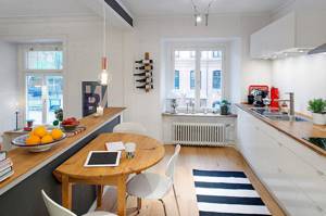 Дизайн кухни-гостиной в скандинавском стиле