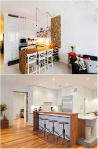 Дизайн кухни на подиуме совмещенной с гостинной с барной стойкой: Идеи и Инструкция по монтажу