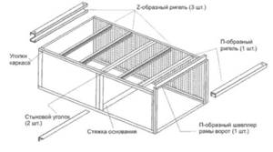 Пример схемы конструкции гаража ракушки