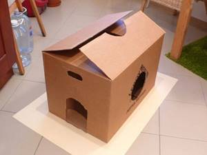 Как построить домик для кошки из коробки: делаем своими руками-  Как сделать - инструкция поэтапно- чертежи и размеры