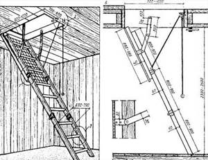 схема лестницы на чердак