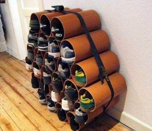 Система хранения обуви из пластиковых труб...