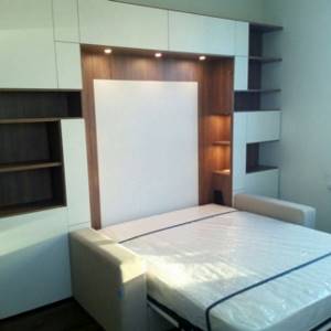 Белая кровать-шкаф с подсветкой
