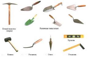 Основные инструменты для кладки кирпича