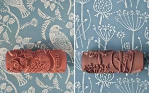 Декоративный резиновый валик может иметь разную фактуру, с помощью которой можно создать интересные рисунки и орнаменты на стене
