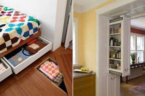 Хранение вещей в маленькой квартире: рекомендации, идеи