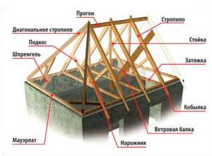 рисунок - элементы стропильной системы крыши