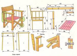 чертеж деревянного кресла