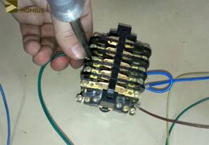 Подключение свободного провода пускового конденсатора