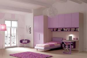 Эконом дизайн детской комнаты фиолетовый