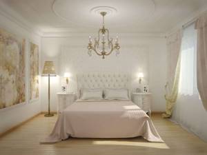 Как сделать интерьер спальни в пастельных тонах с белой мебелью