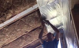 Утепление потолка базальтовой ватой со стороны помещения