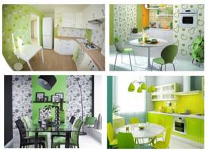 Зеленый дизайн кухни