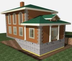 3Д макет кирпичного дома